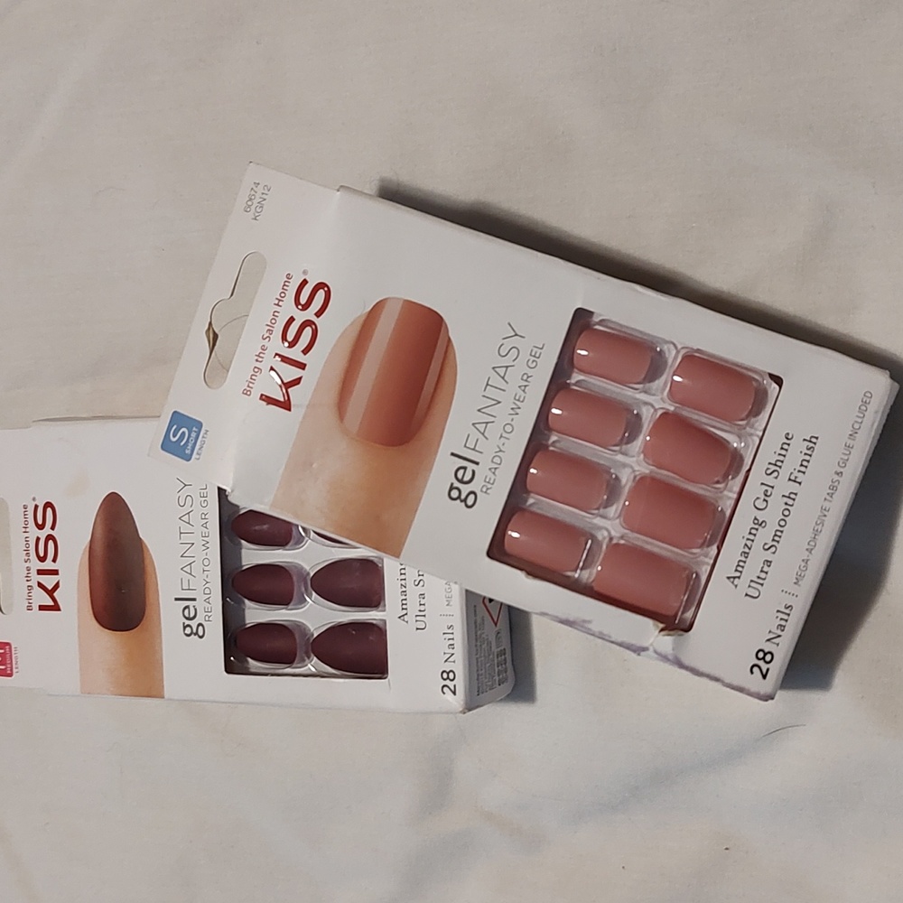 4 boxes Gel Nails..3 KISS Gel Fantasy Press on Nails +1